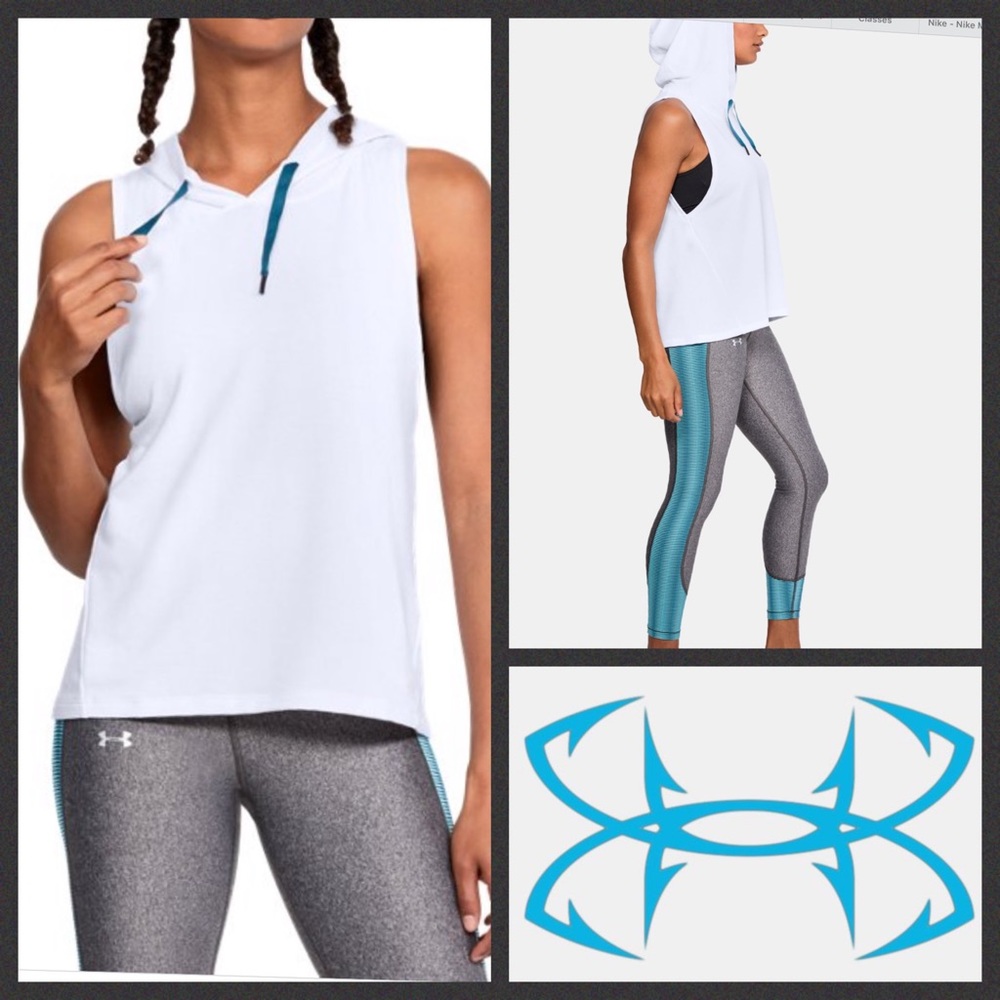 NWT Ladies UNDER ARMOUR White Hooded Tank small